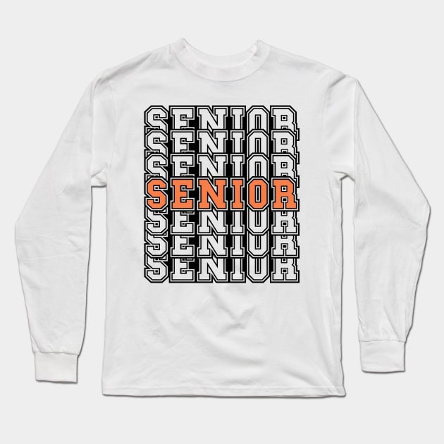 Senior Grad Retro Sport Tipography 2024 Graduation 2025 Long Sleeve T-Shirt by HomeCoquette